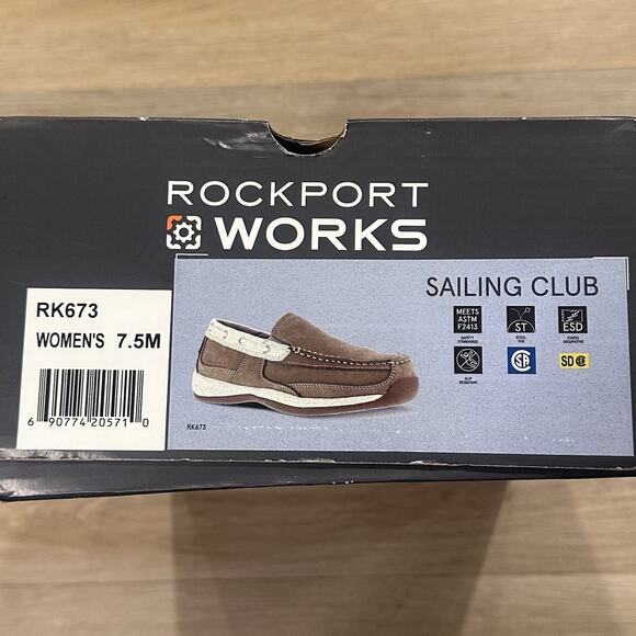 Rockport Works NIB Women's 7.5 Sailing Club Work Boat Shoes Steel Toe - Picture 11 of 12